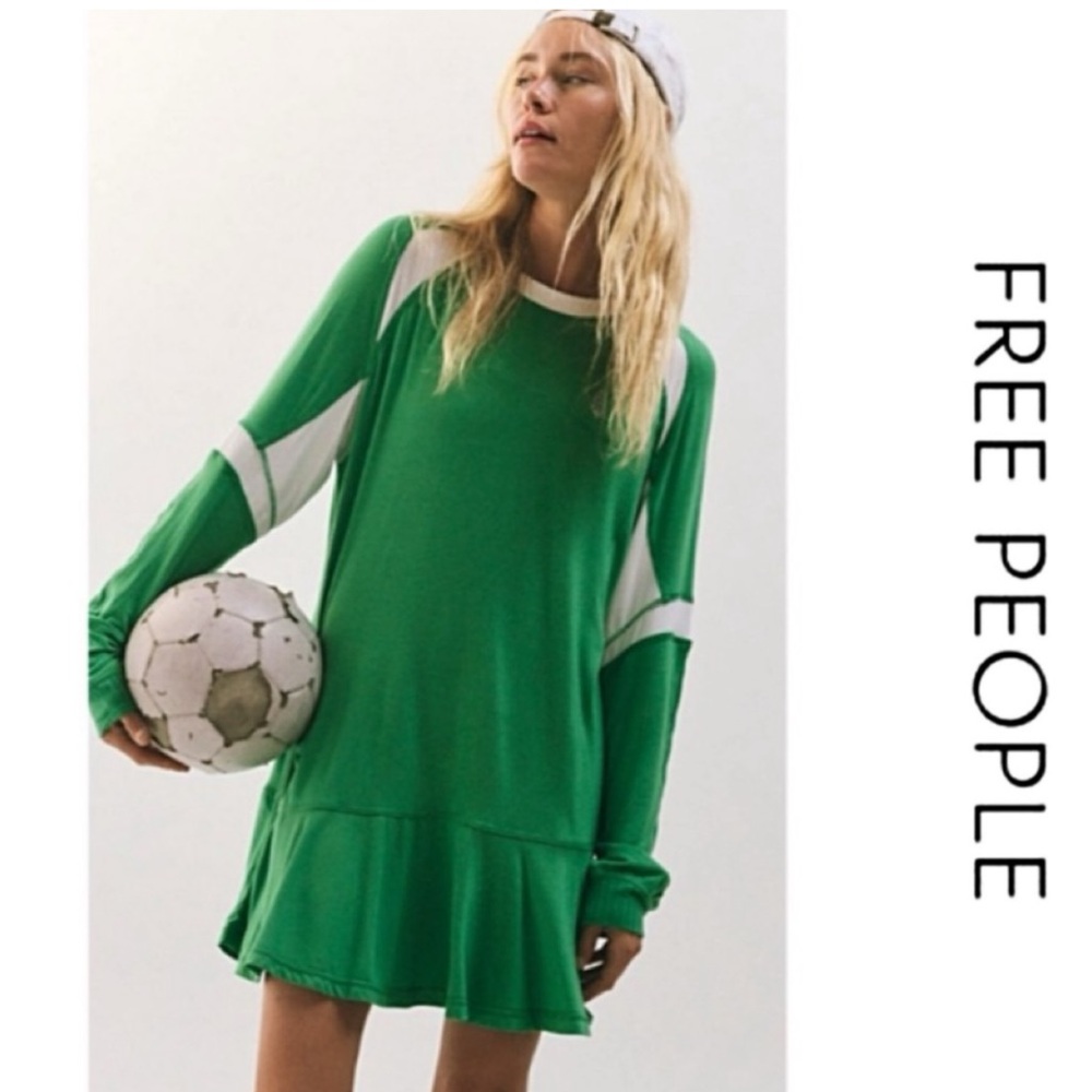 🔥NWT’S! FREE PEOPLE At Bat Layer Shirt Dress S Oversized Cute Shirt Dress Small